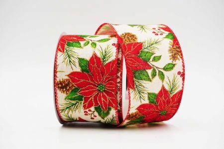 Exquisite Poinsettia Wired Ribbon_KF6348GC-2-7-2_natural